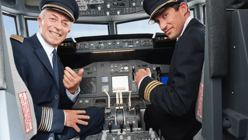 Pilots in the cockpit