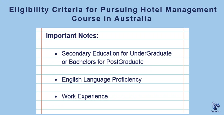 Eligibility Criteria for Pursuing Hotel Management Course in Australia
