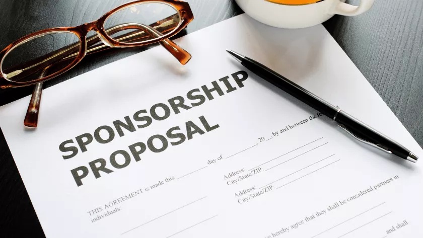 Family sponsorship form with glasses on the side