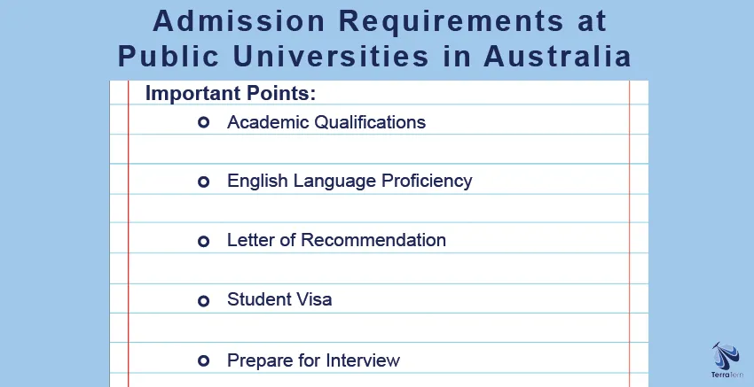 Admission Requirements at Public Universities in Australia