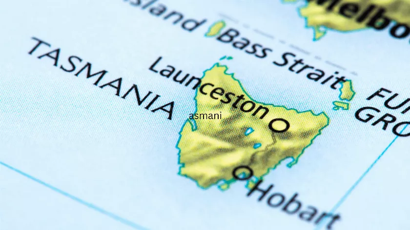 Tasmania in a map on Australia