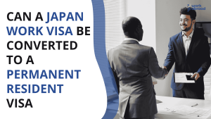 Professional worker in Japan discussing visa documents representing conversion from Japan Work Visa to Permanent Resident Visa – Work Abroad 2025 Guide